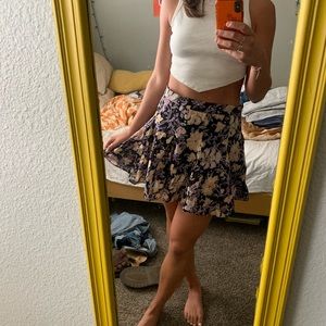 Floral Flowy Free People mini skirt